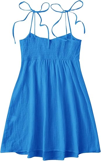 Women's Tie Shoulder Cami Dress Spaghetti Strap Mini Summer Dresses