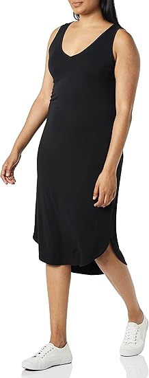 Women's Jersey Regular-Fit Sleeveless v-Neck Midi Dress (Previously Daily Ritual)