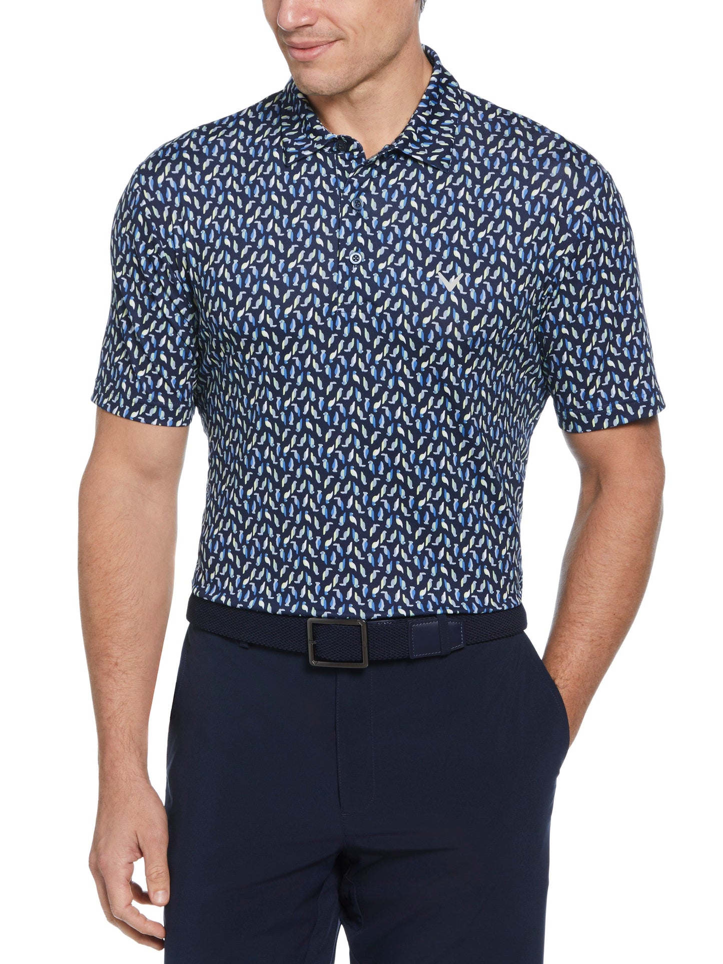 Big & Tall Day All Over Birdie Print Polo