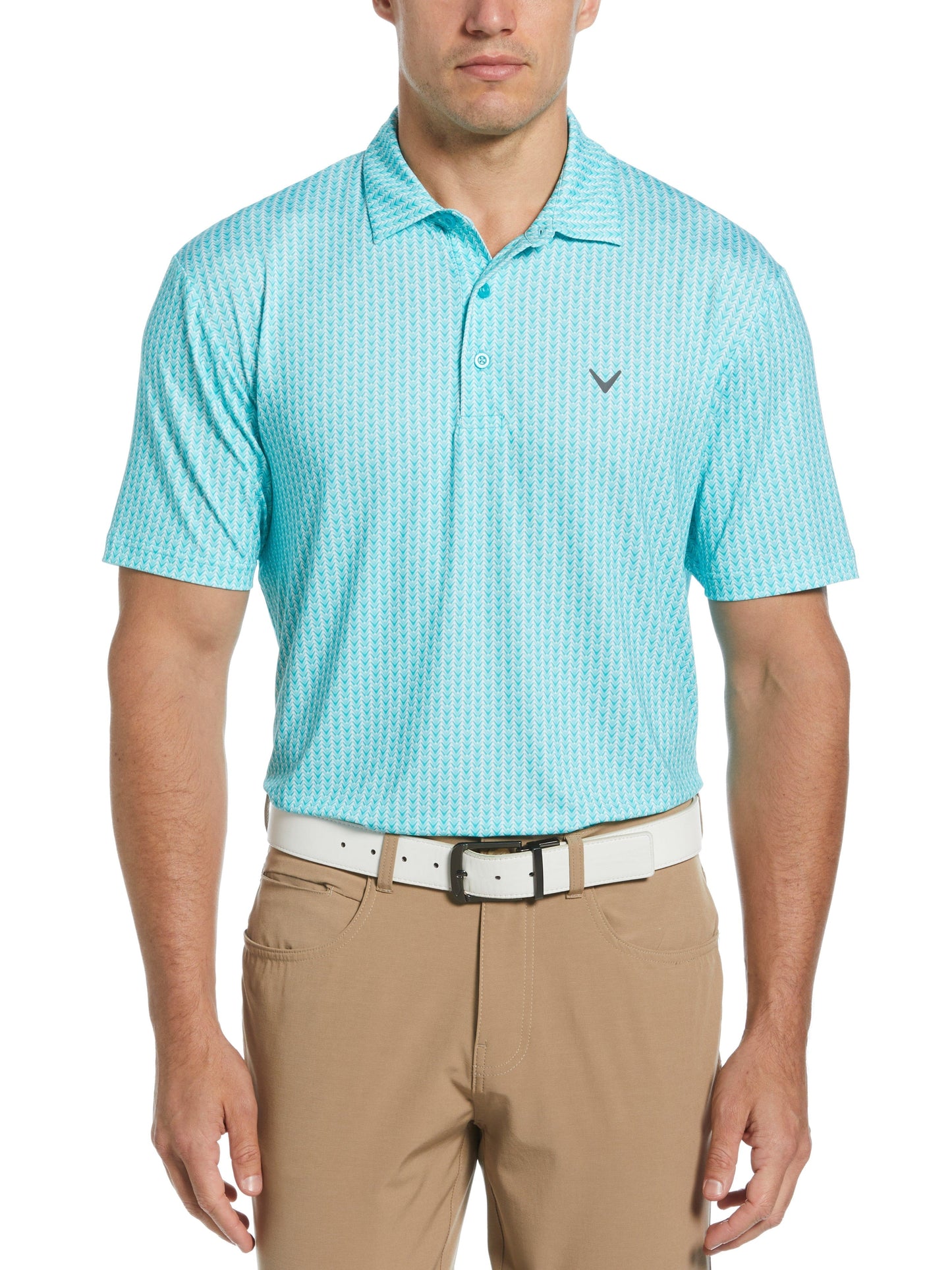 Big & Tall Herringbone Print Polo