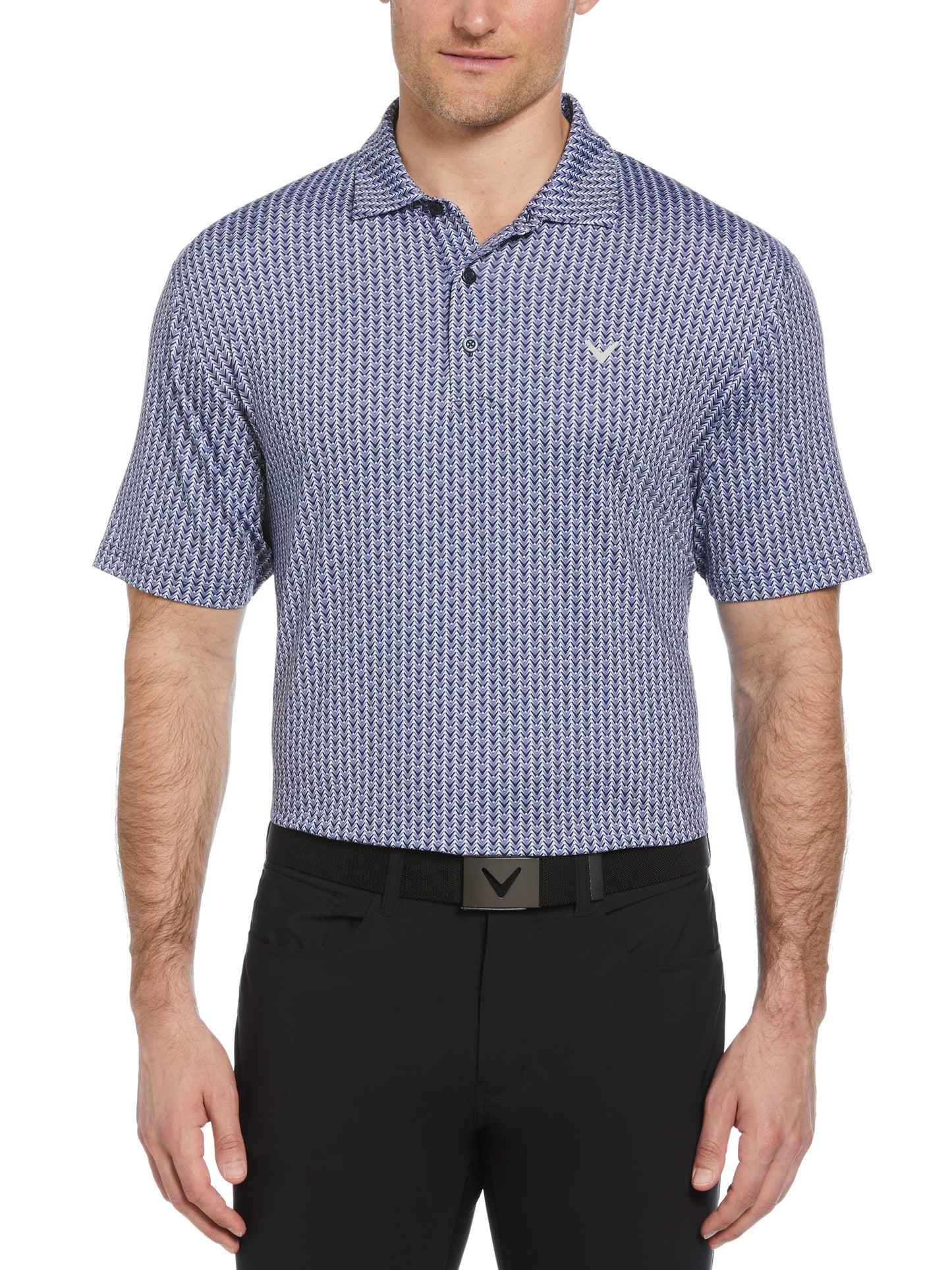 Big & Tall Herringbone Print Polo