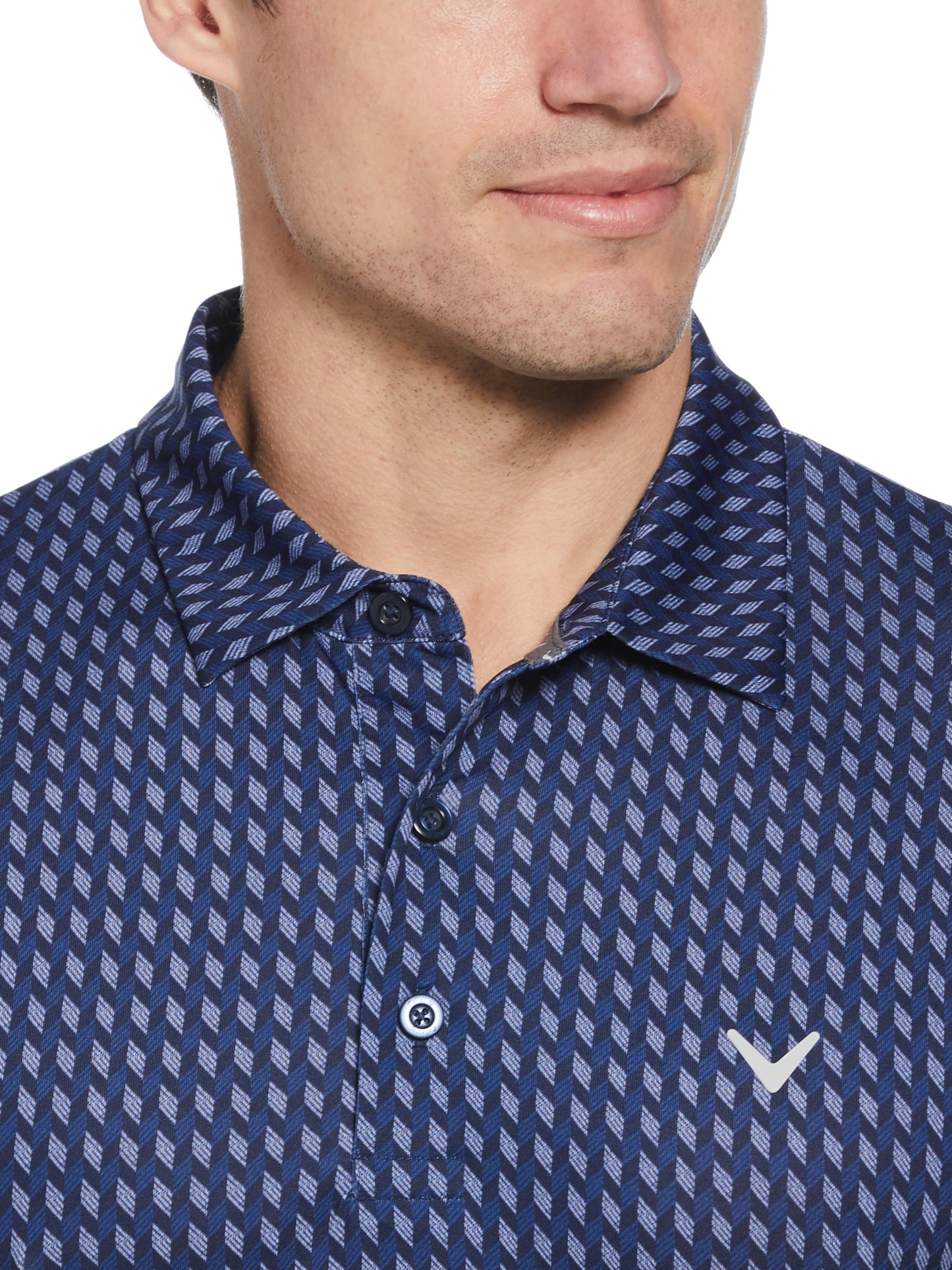 Big & Tall Textured Chevron Geo Polo