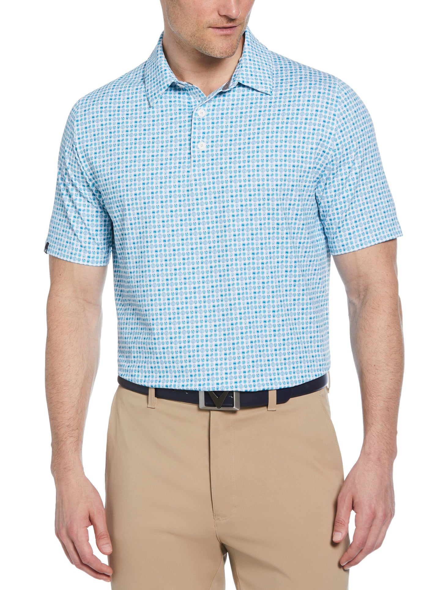 Mens 18th Hole Food Print Polo