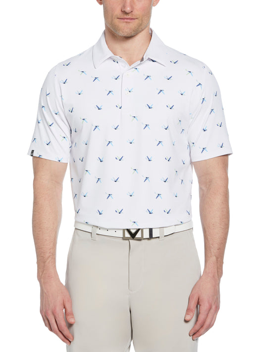 Mens All Over Birdie Print Polo