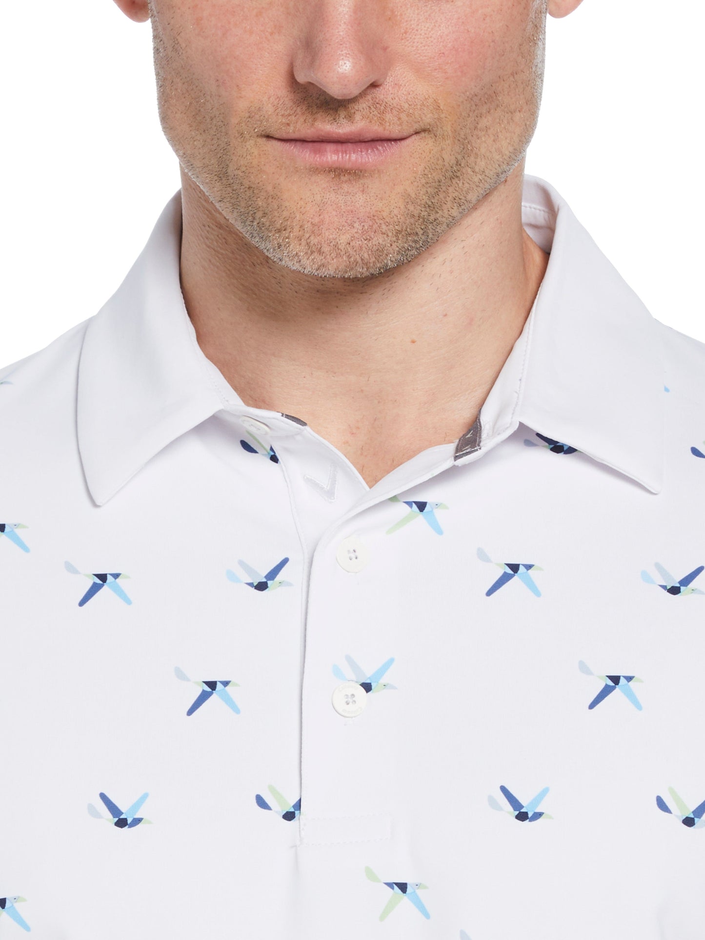 Mens All Over Birdie Print Polo