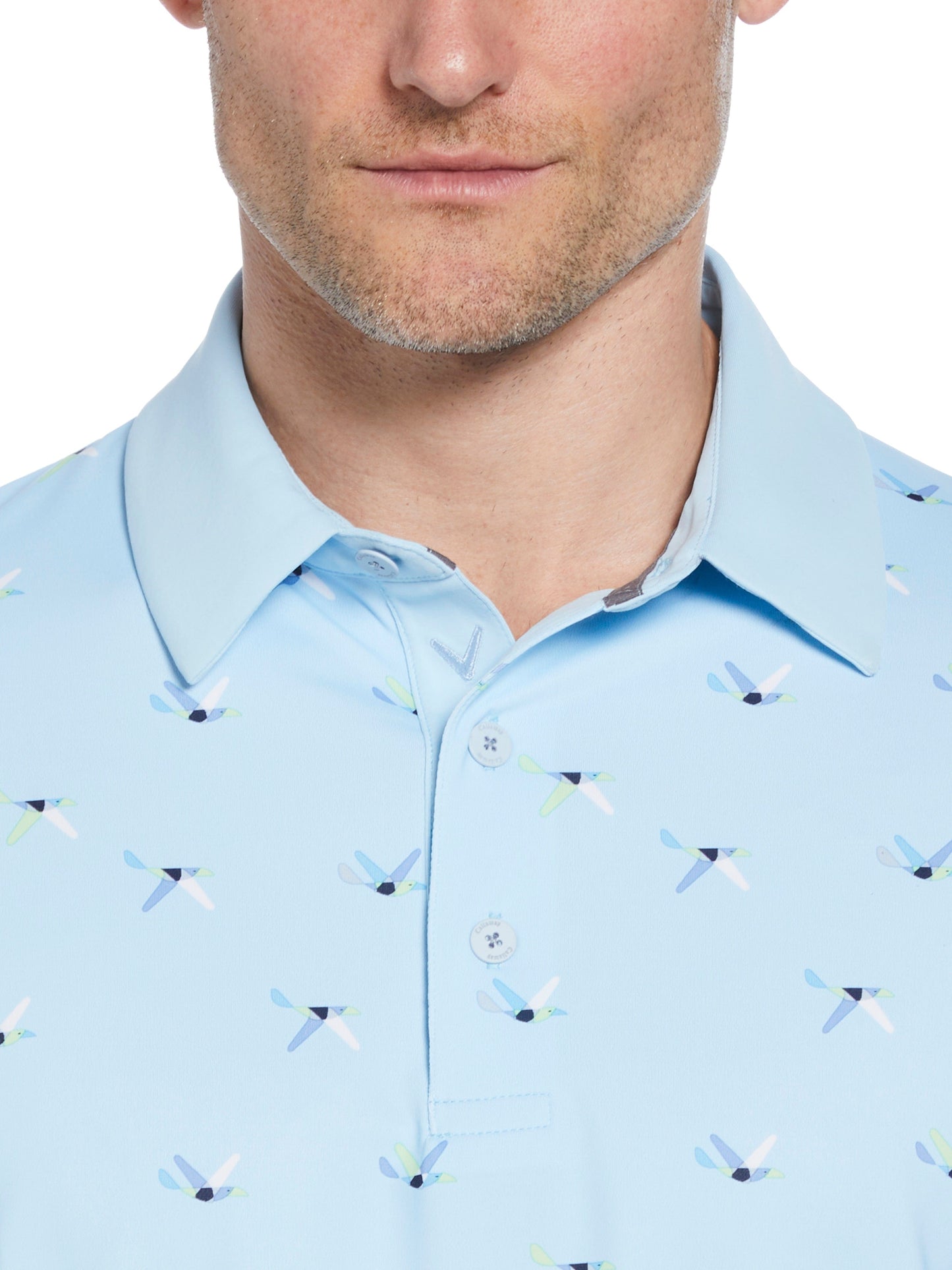 Mens All Over Birdie Print Polo