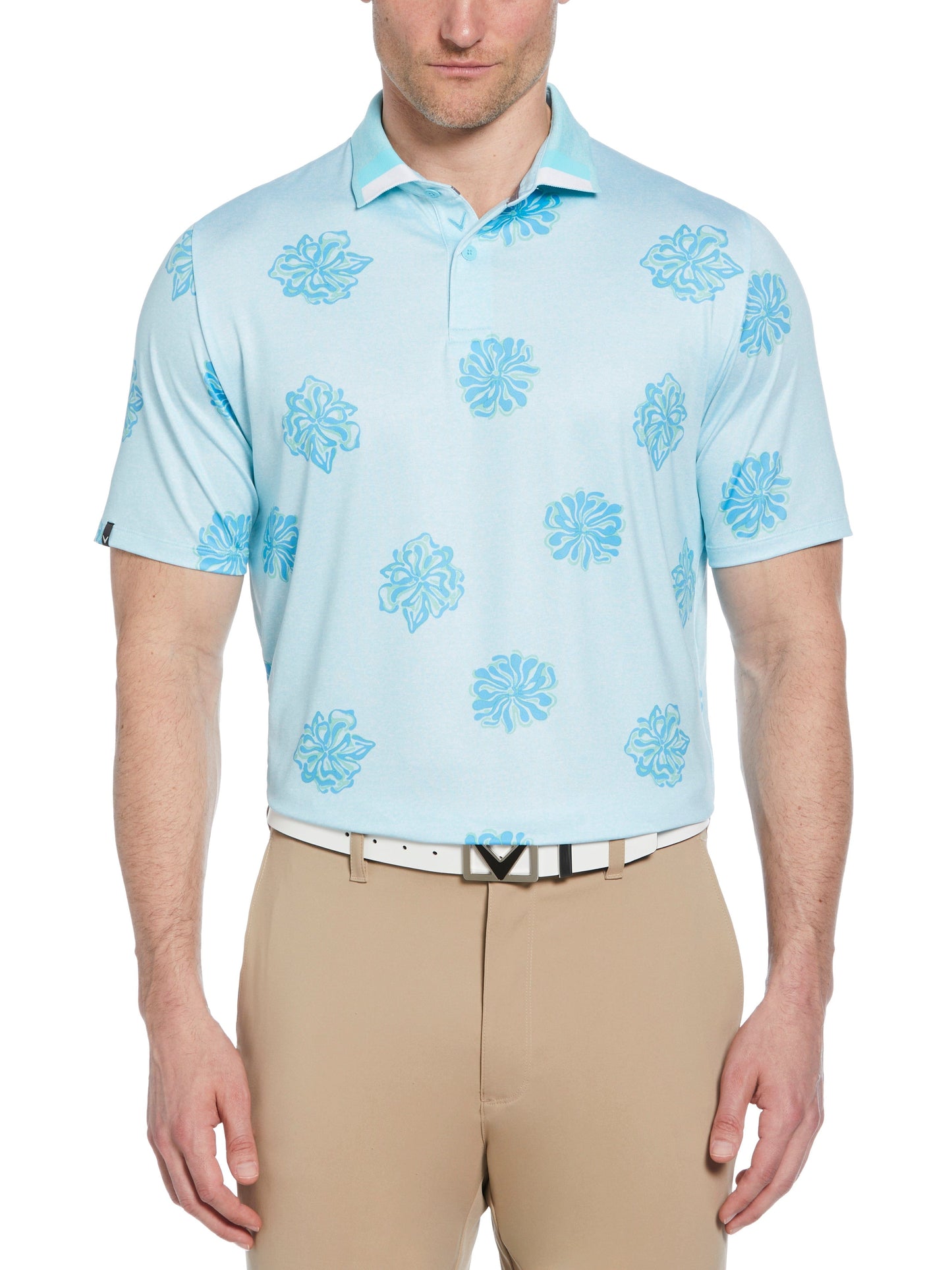 Mens Bunker Floral Print Polo