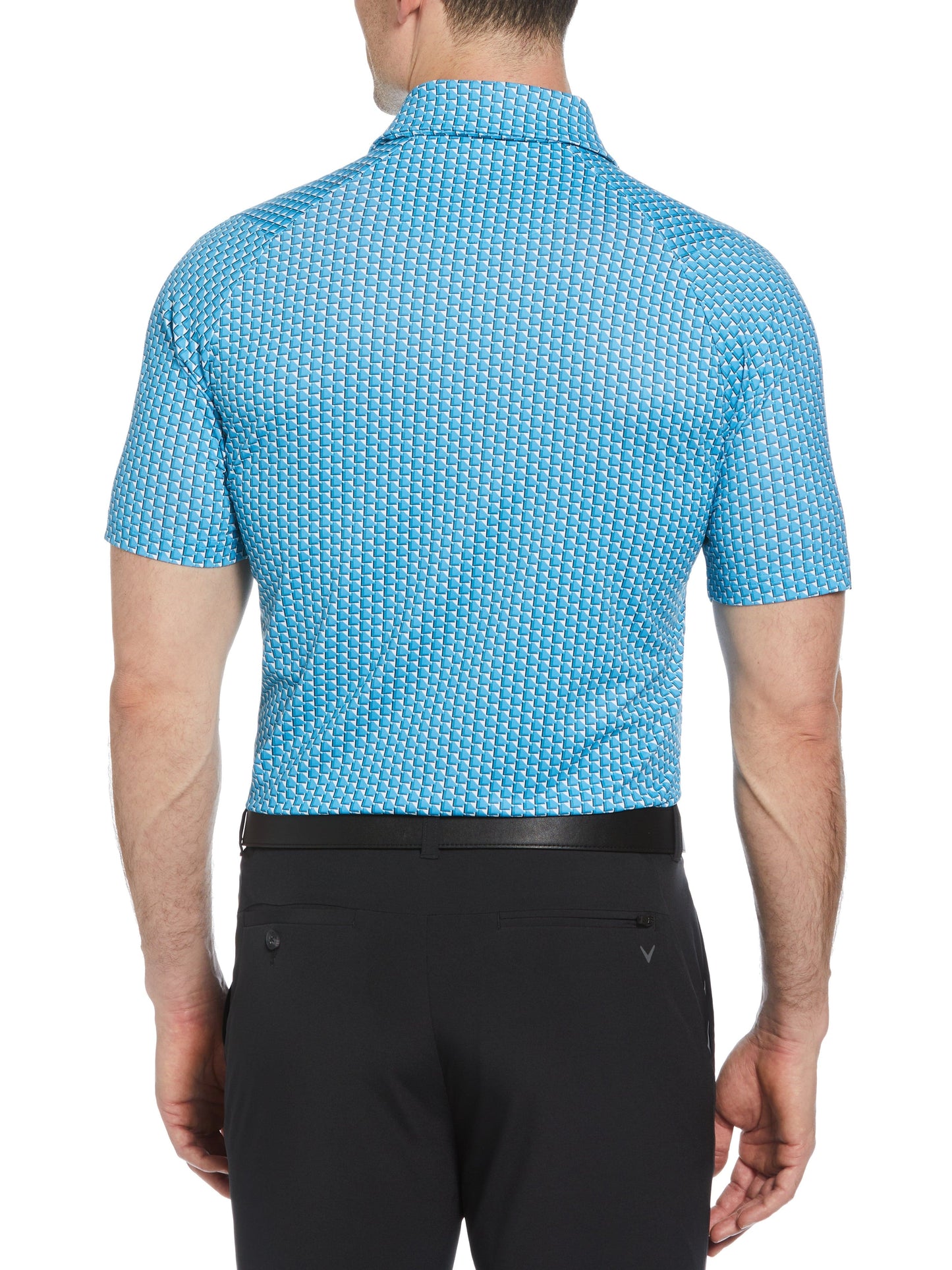 Mens Chevron Geo Print Golf Polo