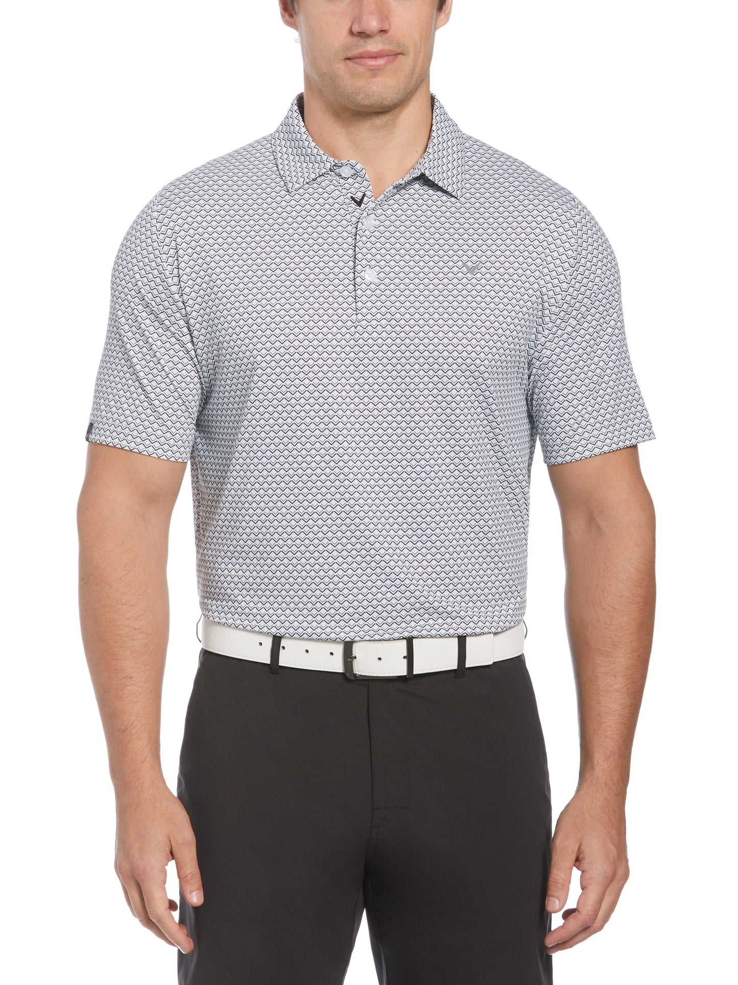 Mens Chevron Printed Polo