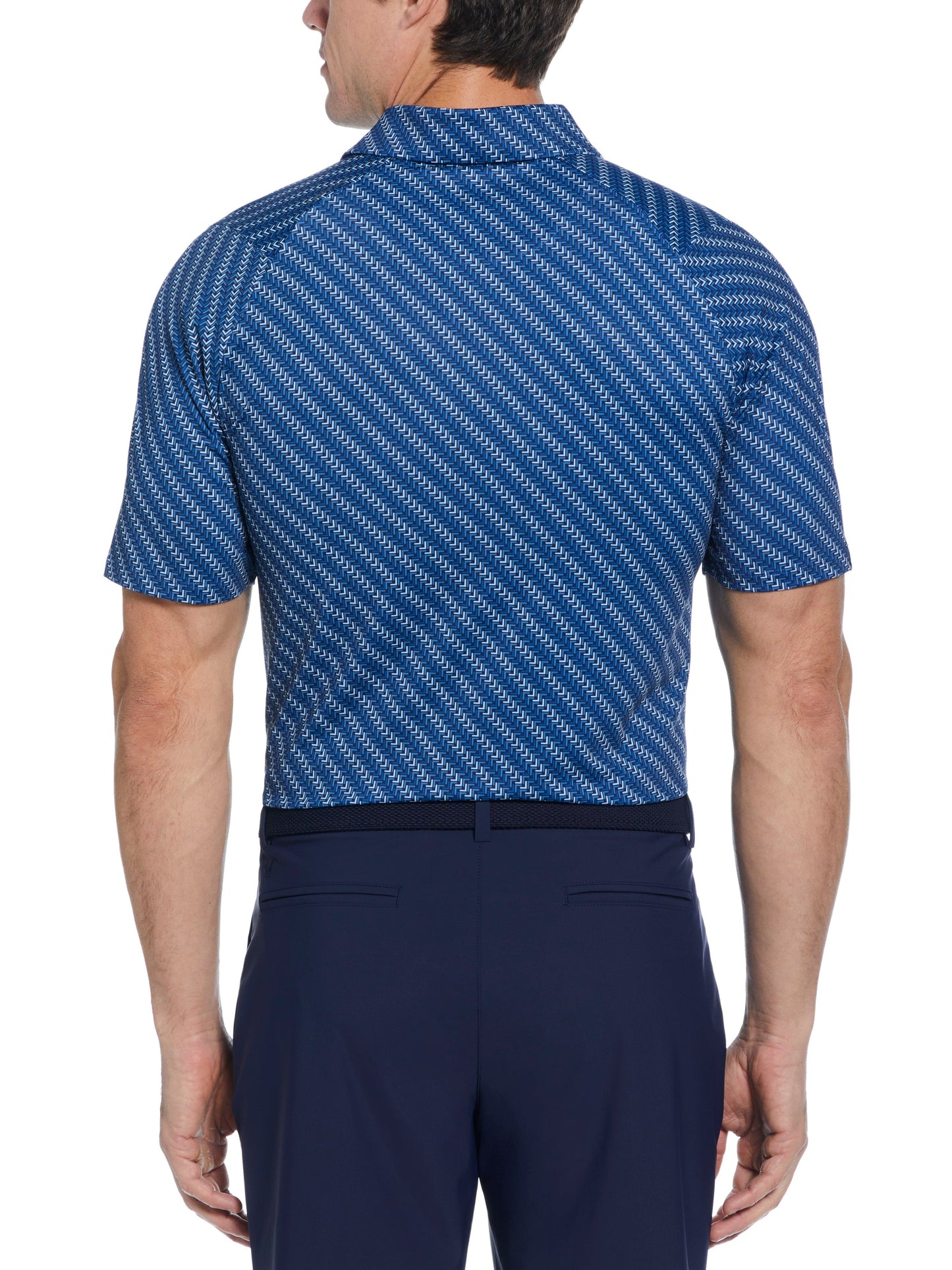 Mens Chevron Twill Print Polo