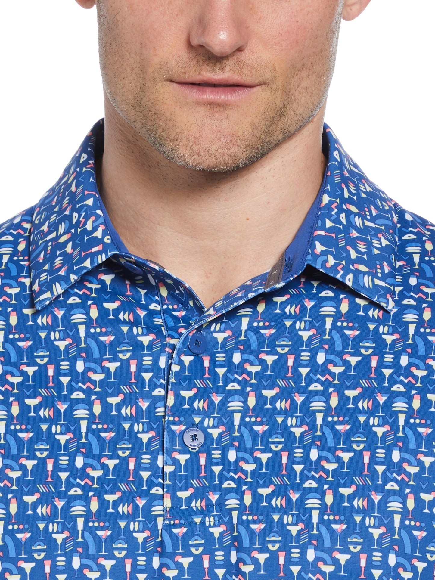 Mens Cocktail Print Polo