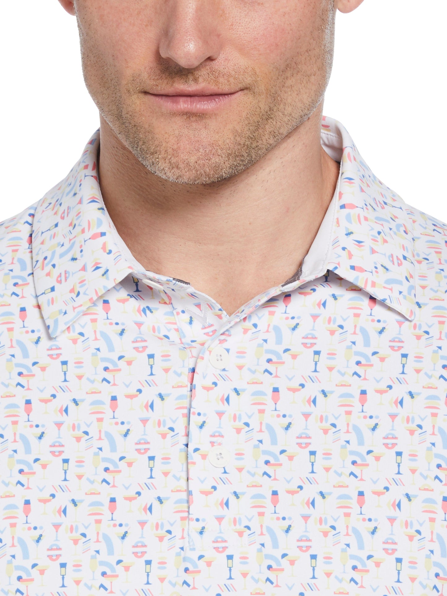 Mens Cocktail Print Polo