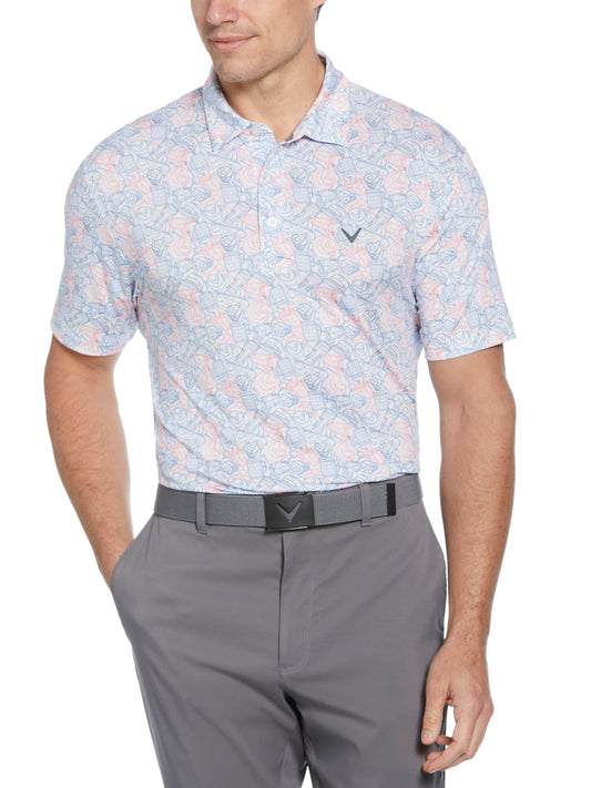 Mens Day On The Course Print Polo