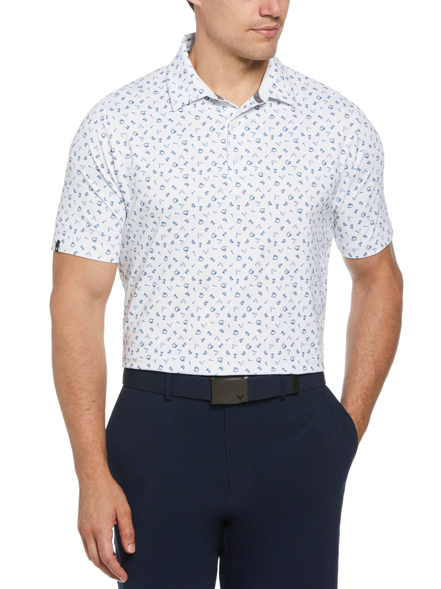 Mens Drive Print Golf Polo