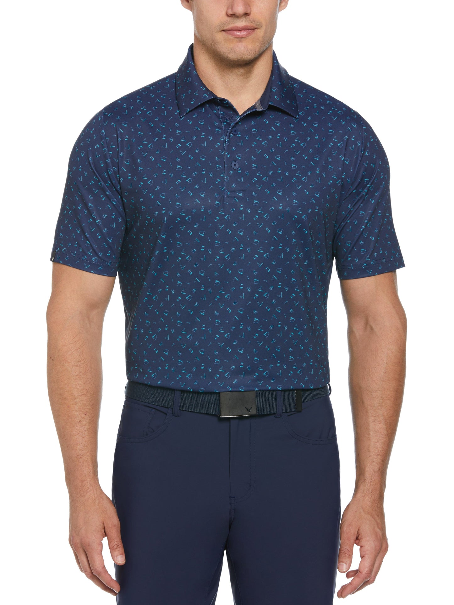 Mens Drive Print Golf Polo