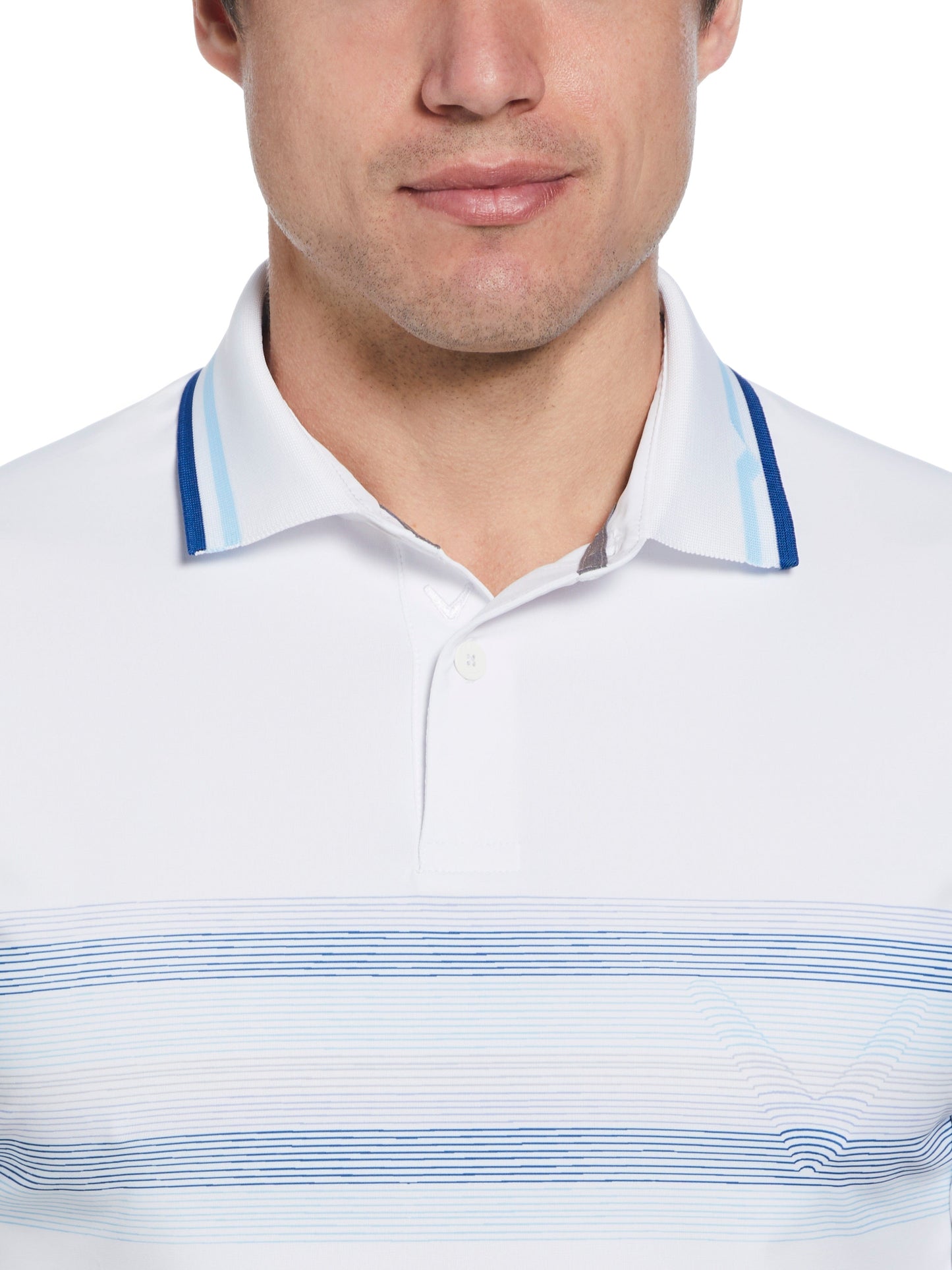 Mens Engineered Roadmap Chevron Print Polo