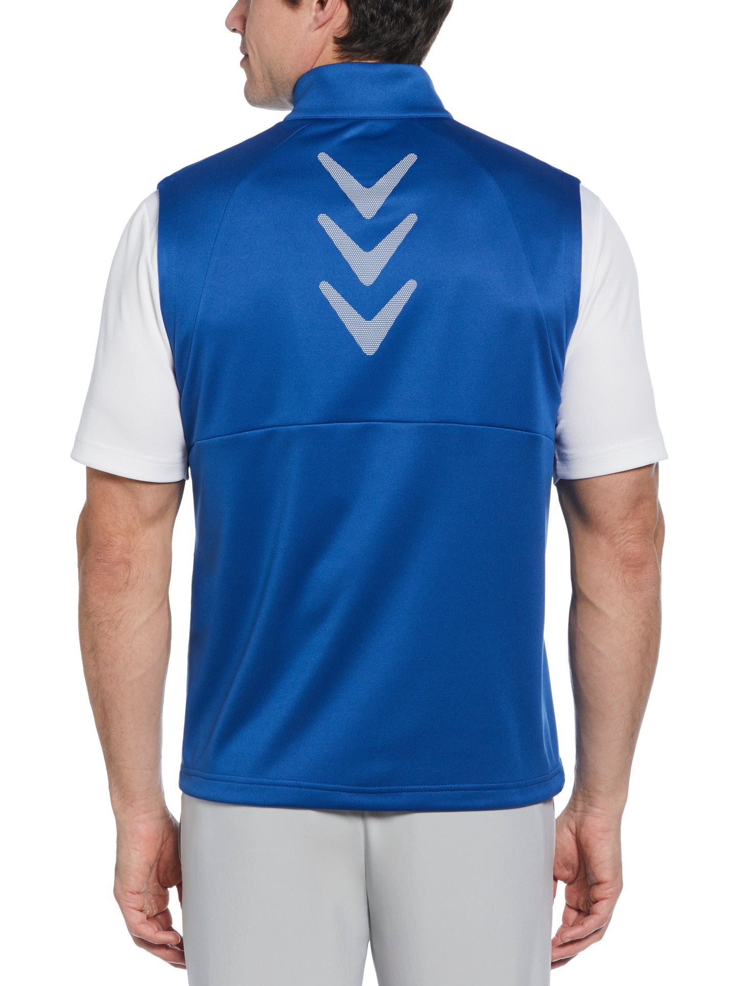 Mens Full Zip Chevron Back Golf Vest