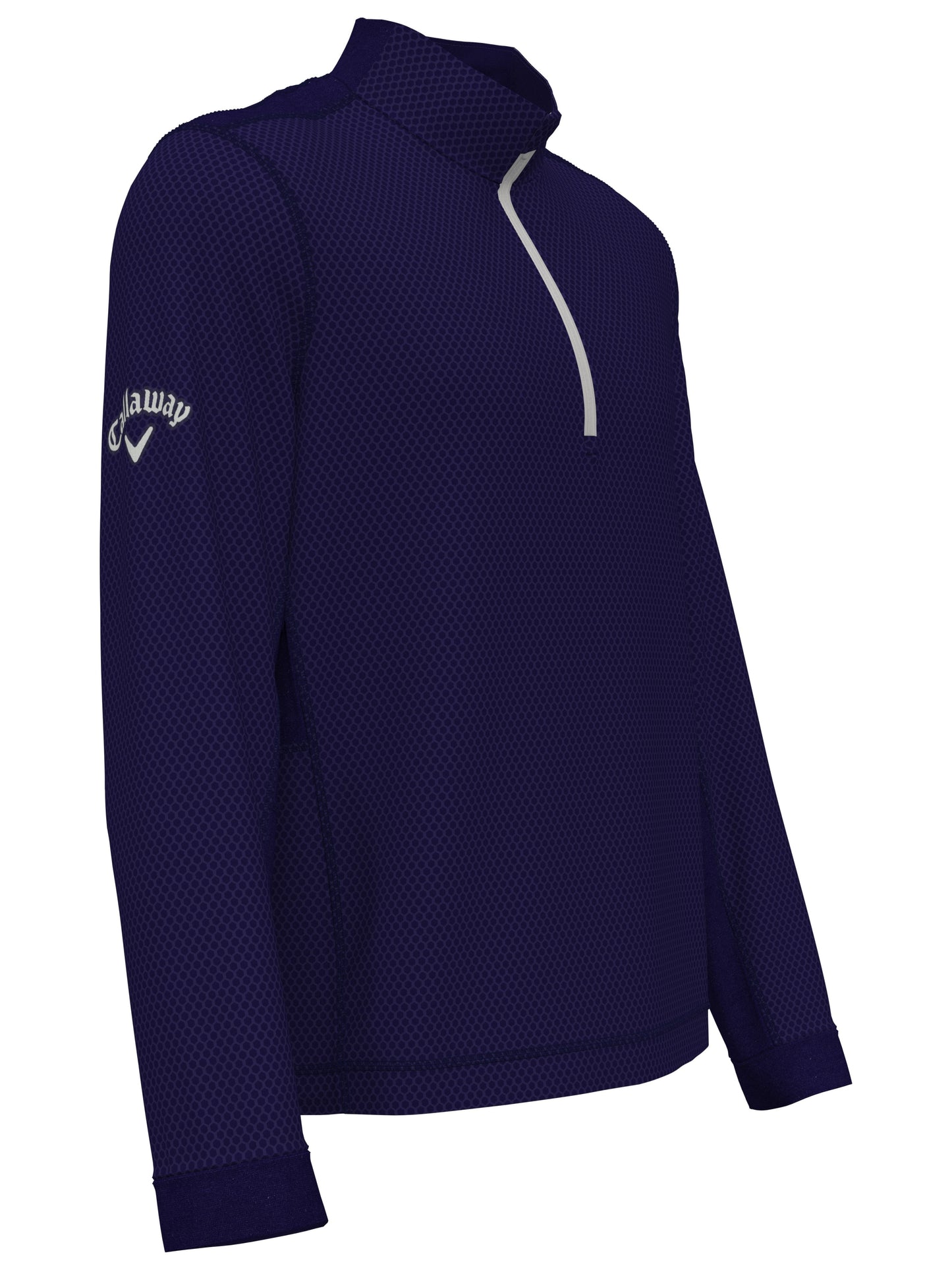 Mens Hexagon Textured 1/2 Zip Base Layer Golf Top