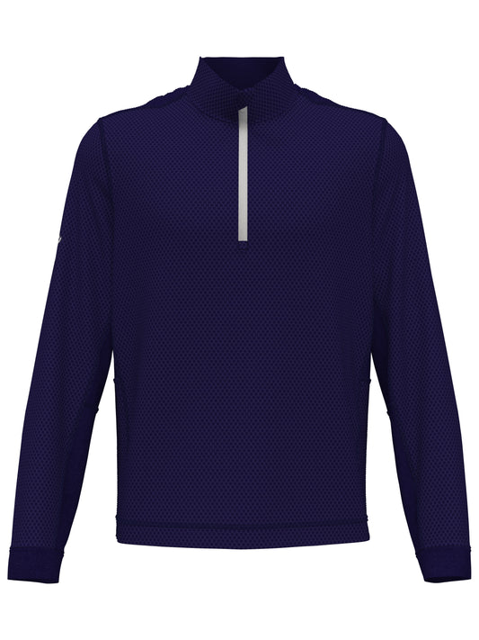 Mens Hexagon Textured 1/2 Zip Base Layer Golf Top