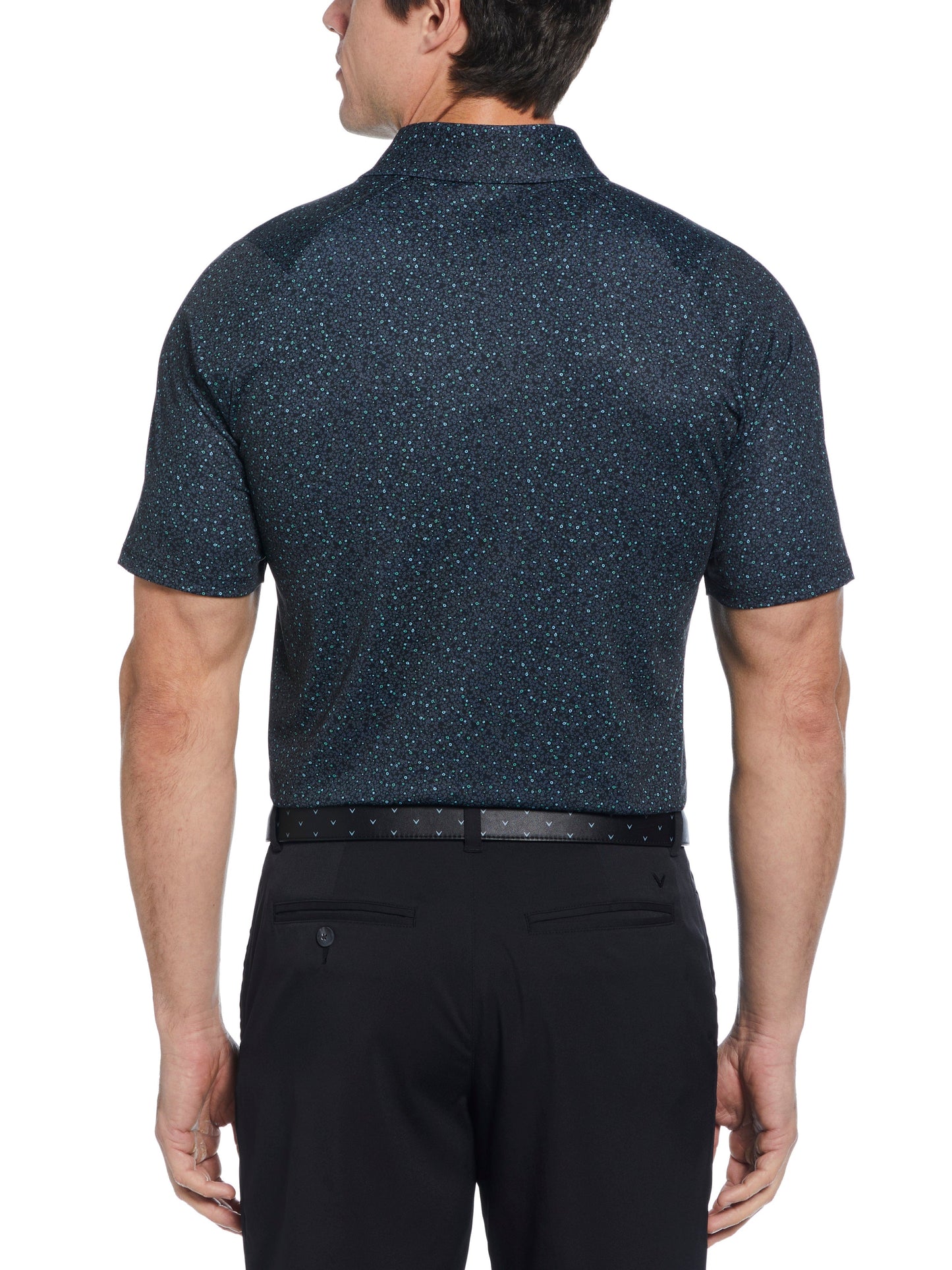 Mens Micro Floral Print Polo