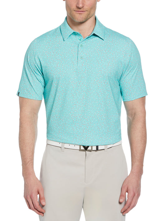 Mens Micro Floral Print Polo