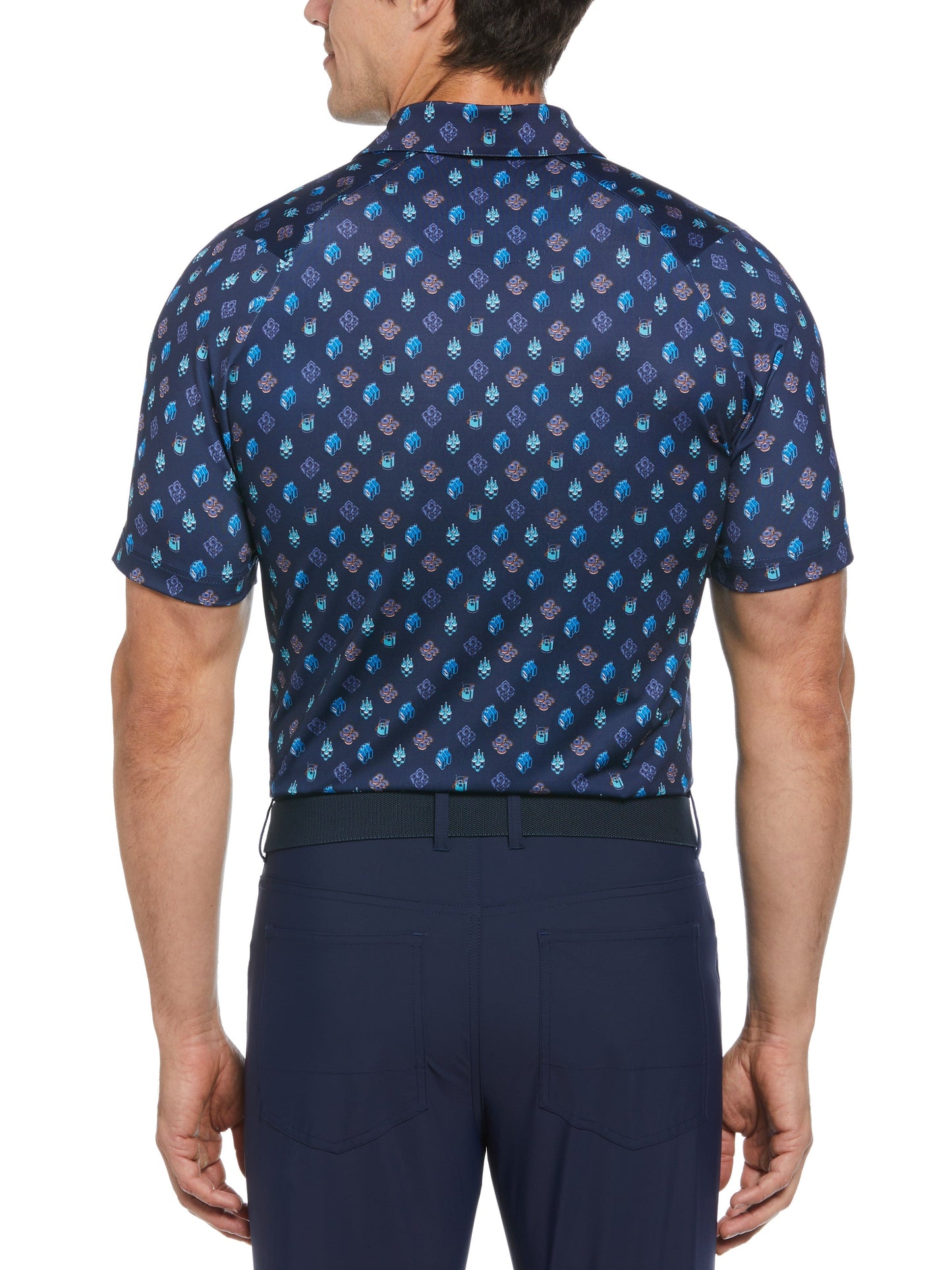 Mens Negroni Print Golf Polo