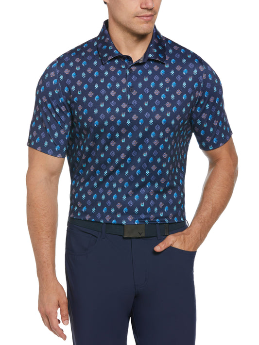 Mens Negroni Print Golf Polo