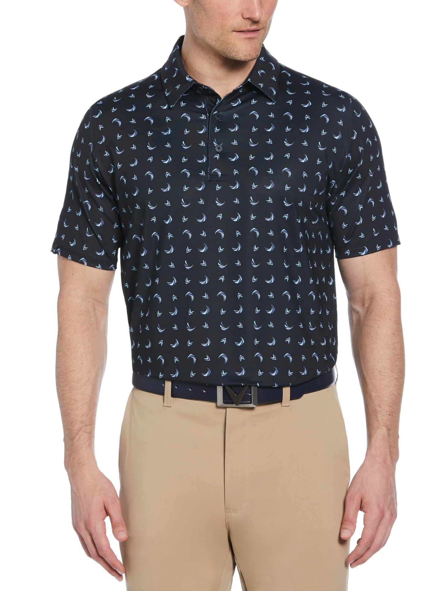 Mens Short Sleeve Abstract Chev Print