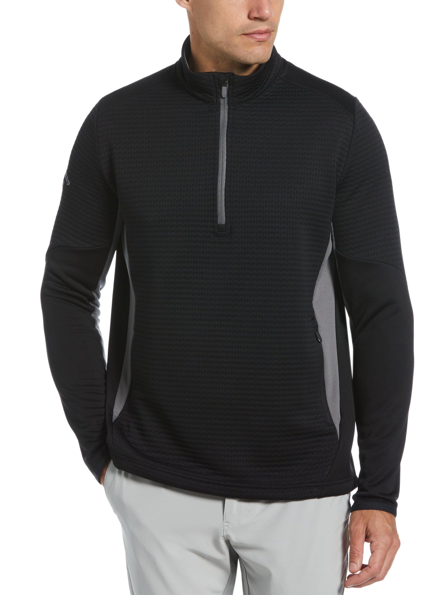 Mens Textured 1/4 Zip Golf Pullover