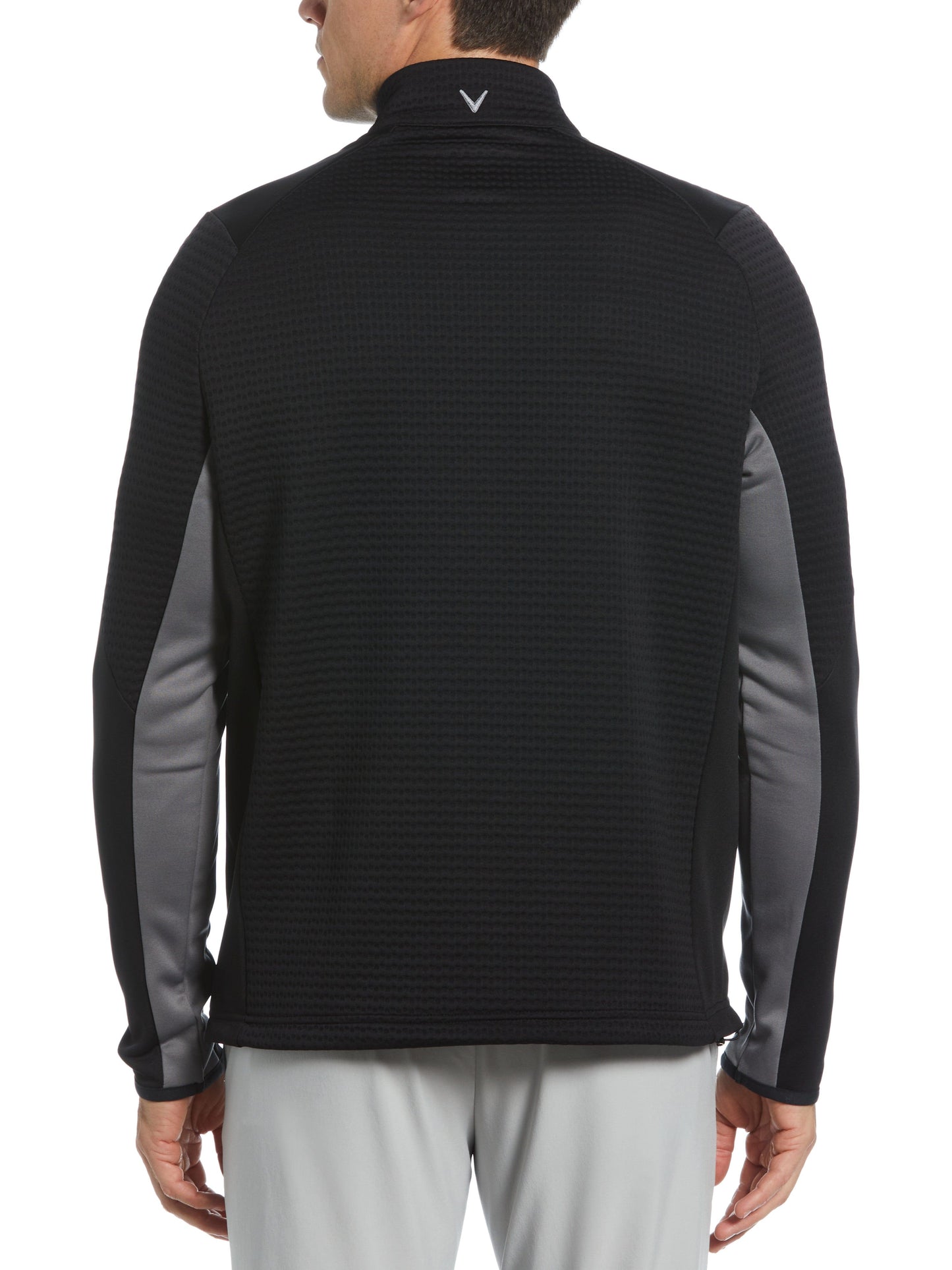 Mens Textured 1/4 Zip Golf Pullover