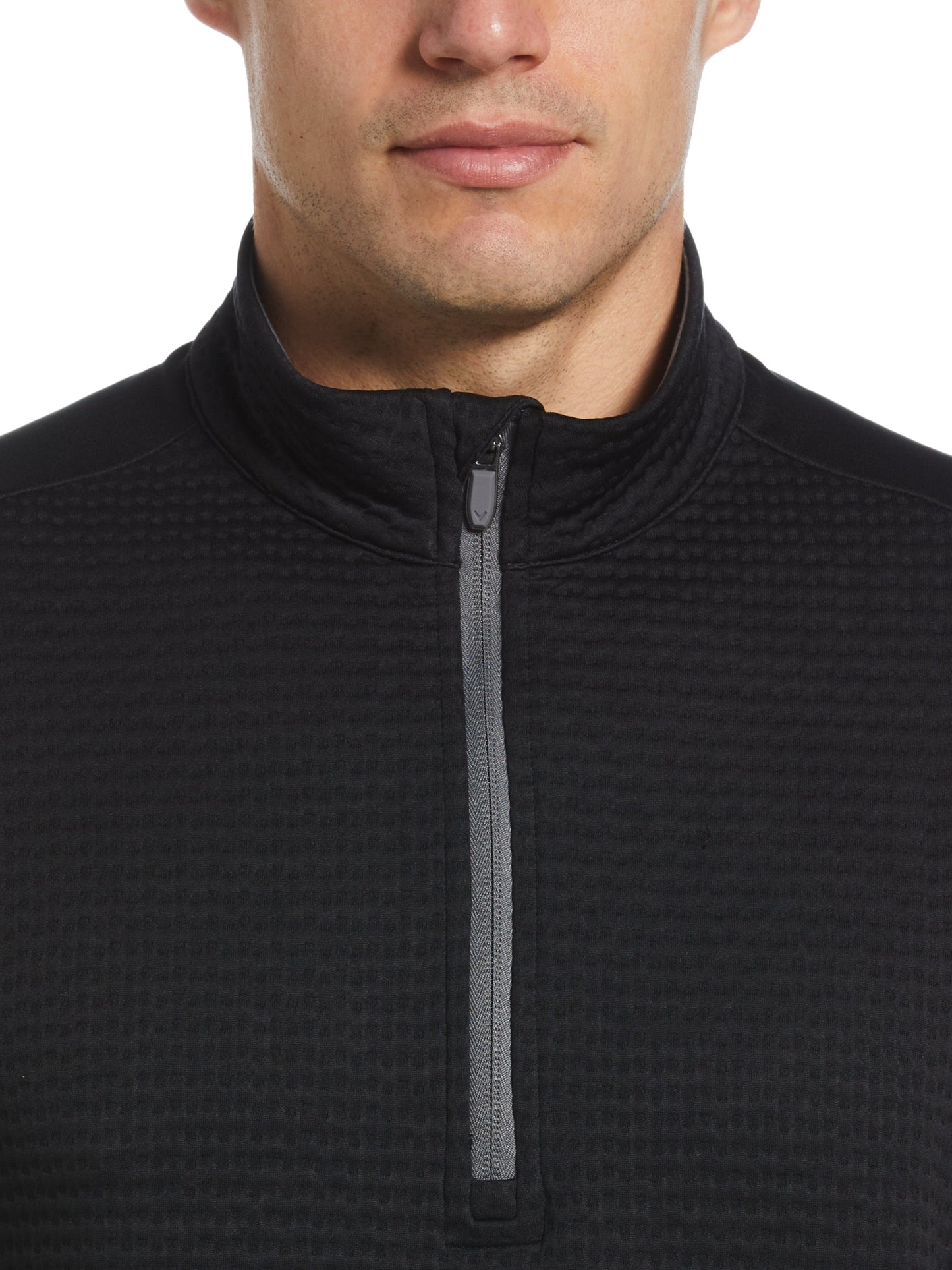 Mens Textured 1/4 Zip Golf Pullover