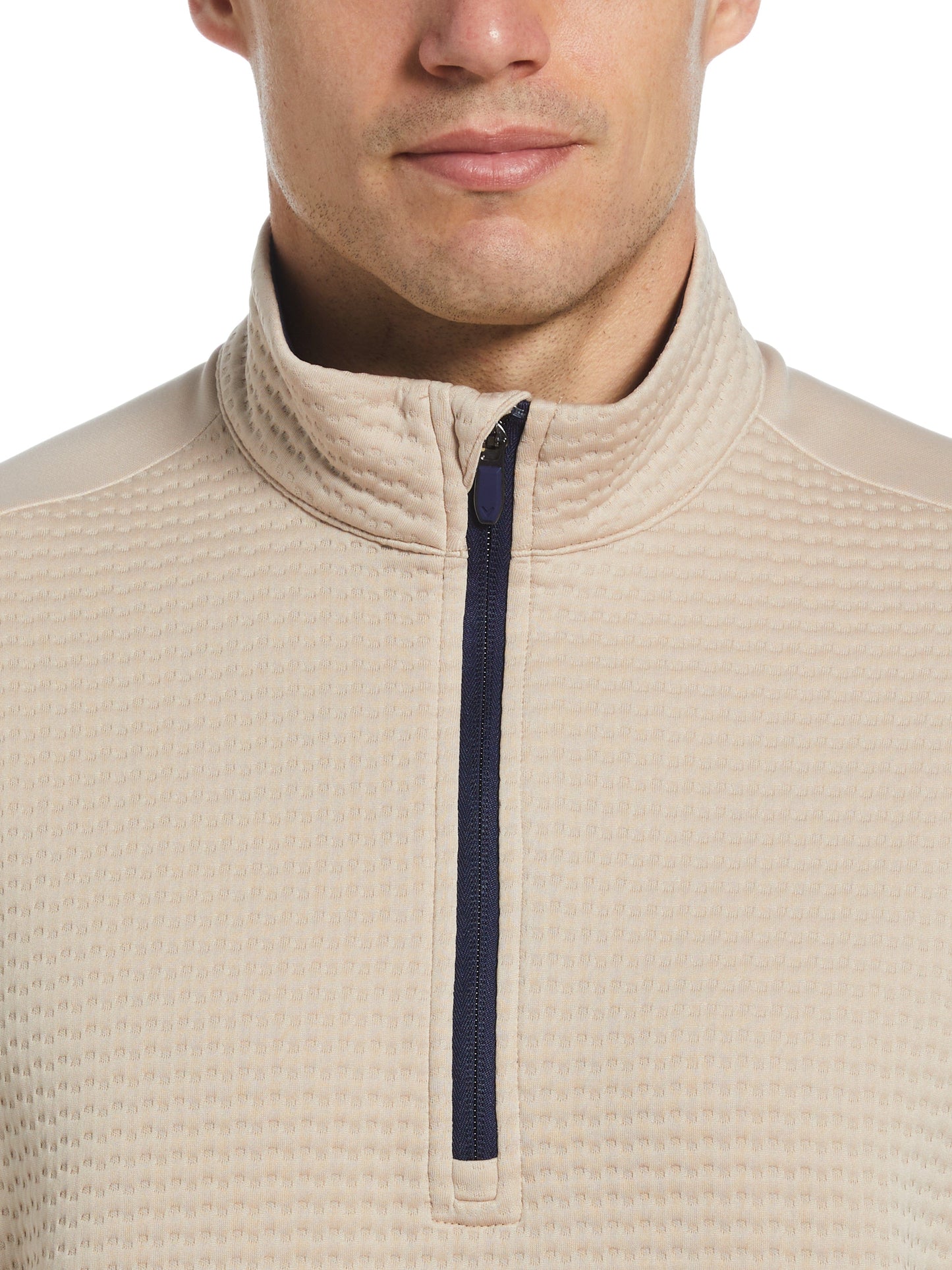 Mens Textured 1/4 Zip Golf Pullover