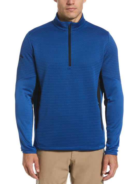 Mens Textured 1/4 Zip Golf Pullover