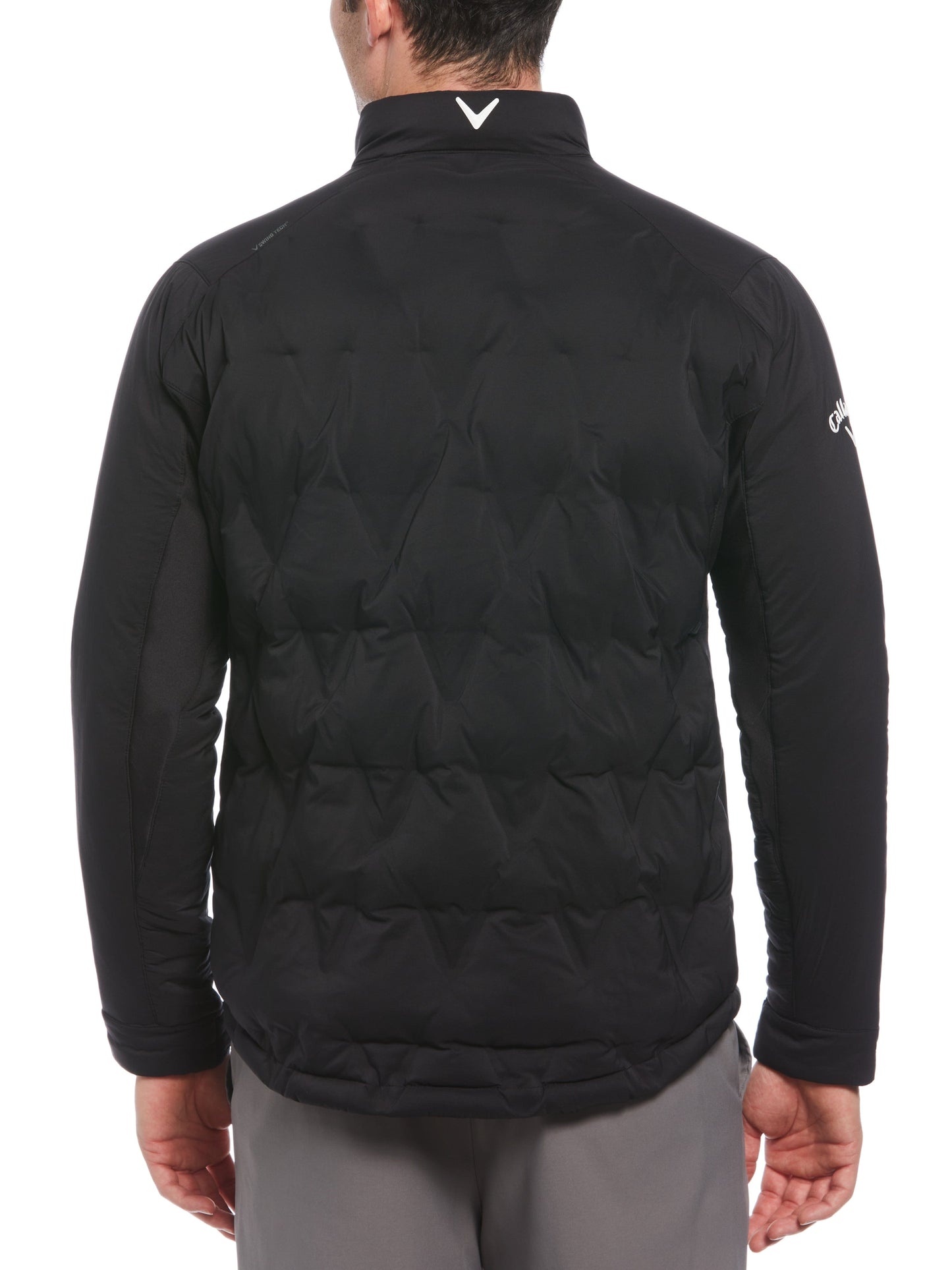 Mens Welded Chevron Print Full Zip Puffer Golf Jacket