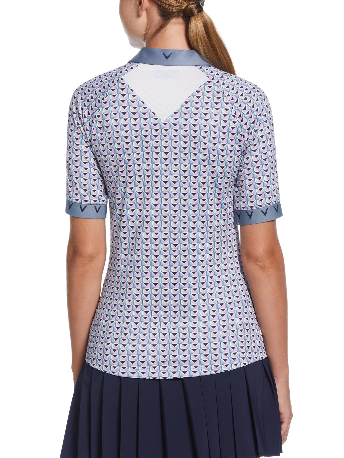 Womens Chevron Geo With Cuffs Polo