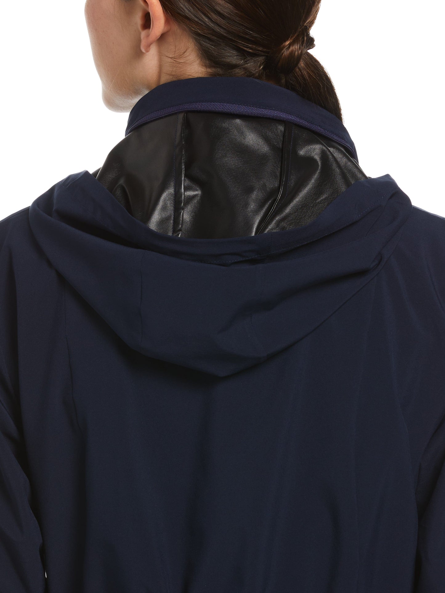 Womens Wind and Water Resistant Golf Jacket with Packable Hood